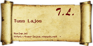 Tuss Lajos névjegykártya